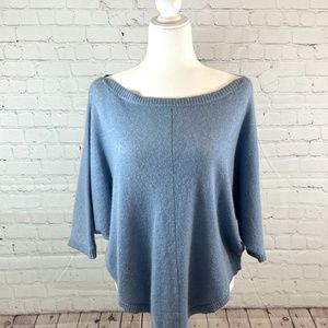360 CASHMERE - Light Blue Poncho / Small